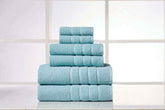 Popcorn Aqua Colour of 6 Piece Egyptian Cotton Towel Set